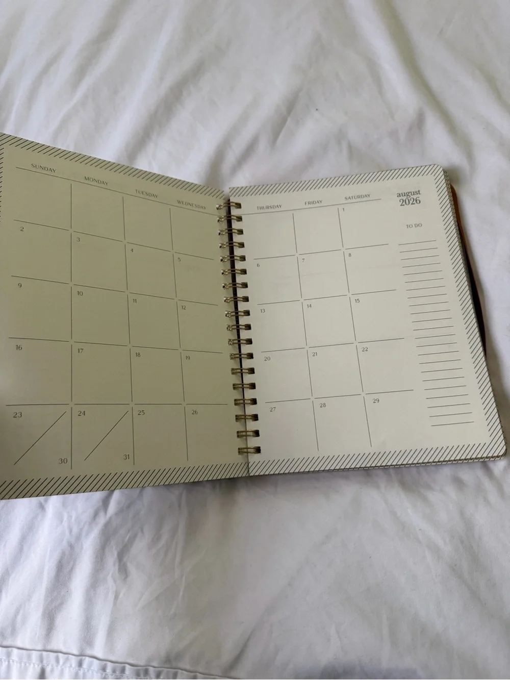 2026-2027 Weekly Planner Spiral Notebook - Brown Cover
